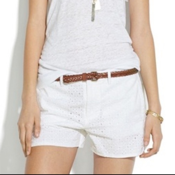 Madewell White Eyelet Linen Shorts - Picture 4 of 6